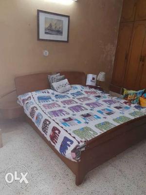 Double bed king size with storage and side