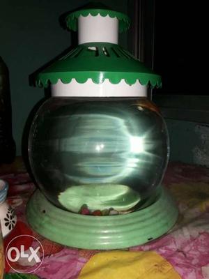 Green And White Fish Bowl