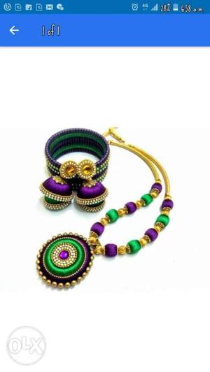 Multicolored Necklace And Jhumka Earrings Screenshot