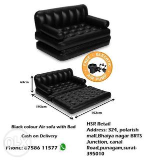 NEW fress pics Black colour Air sofa with electric Air pump