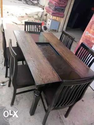 New 6 chairs wood dinning table  new 4 chairs dining