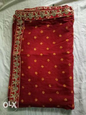 New Red bandhni with beautiful border