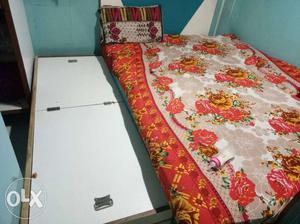 Red And Yellow Floral Bed Sheet