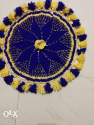 Round Blue And Yellow Textile