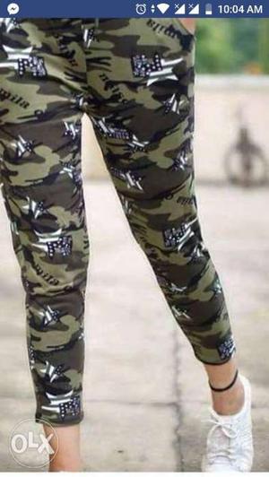 Soft feel Military Print Pants with pockets