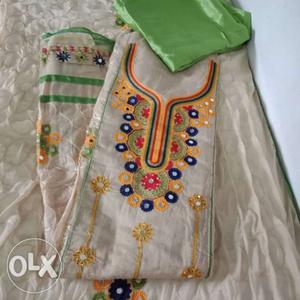 Top - chanderi silk work of mirror and embroidery