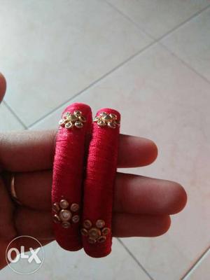 Two Red Thread Bangles