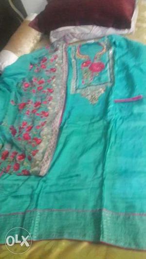 Unstiched suit opara will full embroidery and
