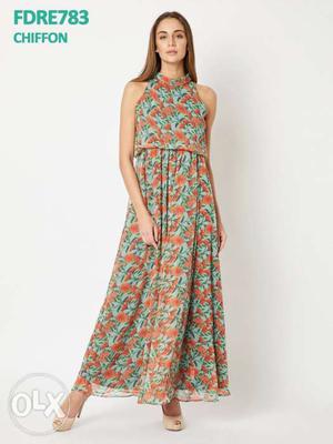 Women's Multicolored Floral Spaghetti Strap Dress