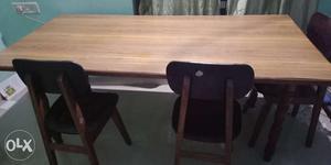 Wooden Table and chair. 72x36 inches, Legs teak wood,