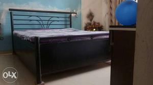 Wrought iron Queen sized bed with plenty storage+mattress