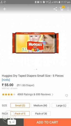 3 Packet Huggies Small Diaper