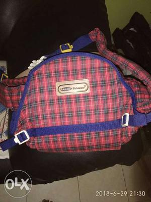 Baby's Red And Green Plaid Carrier