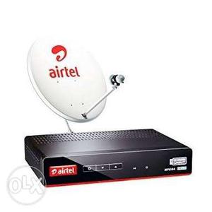 Black Airtel TV Box With Satellite Dish