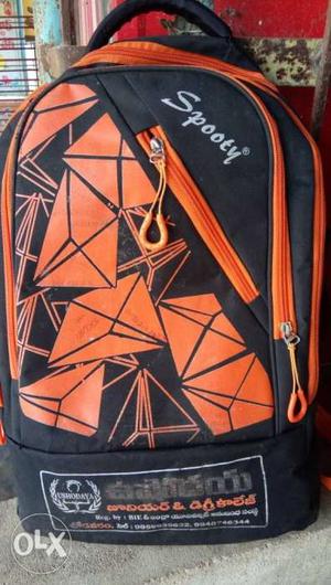 Black And Orange Spooty Backpack