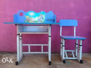 Blue And Pink Wooden Desk