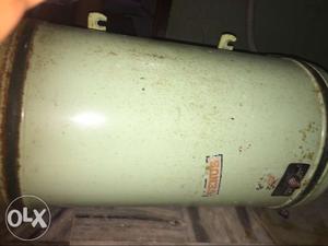 Cylindrical Gray Metal Tank Water Heater