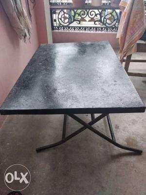 Foldable iron black table which can use outdoor