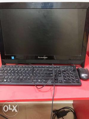 Lenovo desktop available with mouse and keyboard.