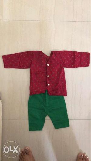 O - 3months baby boy full sleeve kurta pajama..