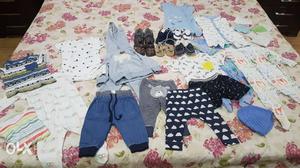 0-9 months imported baby clothes, shoes, vests and napkins