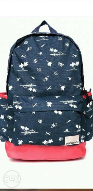 AdidasNeo Navy Blue Printed Backpack
