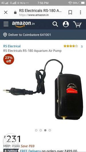 Black And Red RS Electrical Aquarium Air Pump Screenshot