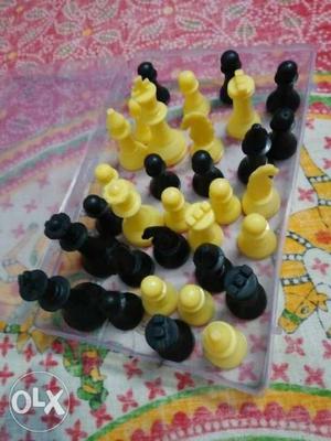 Black And Yellow Chess Pieces
