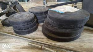 Black Barbell Weight Plate Lot