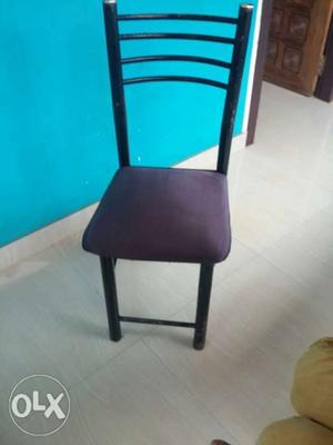 Black Wooden Framed Purple Padded Chair
