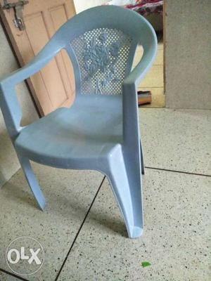 Blue And White Wooden Chair