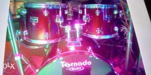 Gray And Red Tornado Drum Set