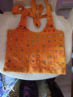 Handmade Rajasthani mirror work bag comes with 1