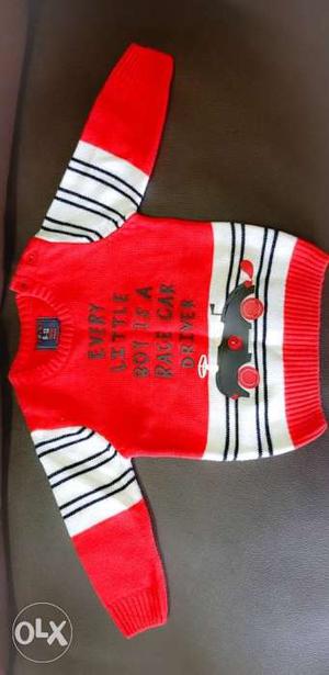 Imported Red And White Sweater unused brand new.