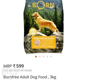Mrp 600. dog food. born free. 3 kg pack.