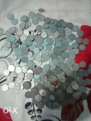 Old 10 paisa coins total 379 pieces,, about