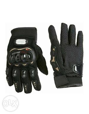 Probiker Leather Motorcycle Gloves (Black, M) Bike Ride
