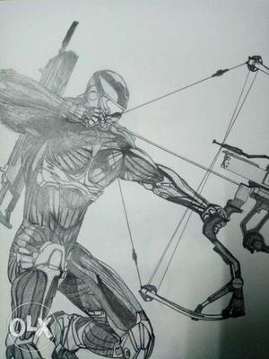 Prophet from crysis 3 pencil sketch