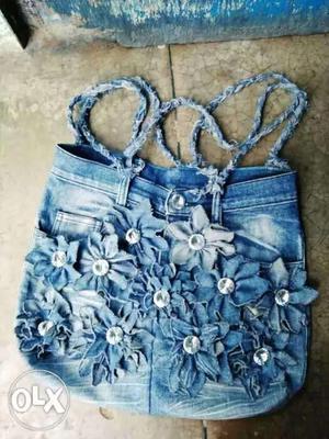 Recycled old jeans bag