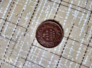  Round Brown 1/4 Indian Pice Coin