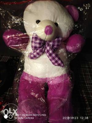 Want to sell my cute purple & cream soft teddy