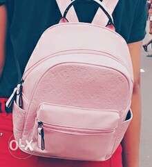 Women's Pink Leather Backpack