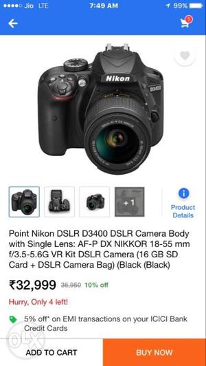 Black Nikon DLSR Camera Screenshot