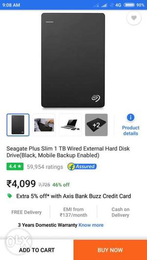Seagate 1TB new hard disk which is in warranty period.