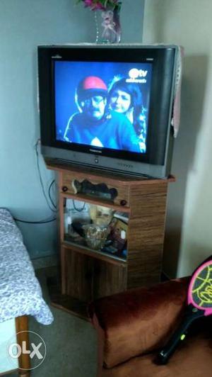 Sell big screen Videocon CRT TV with table
