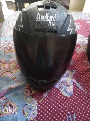 Black And Gray Steelbird Air Full-face Helmet combo Offer