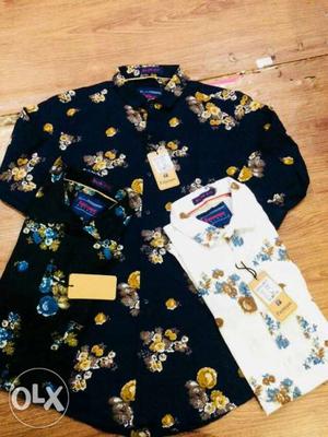 Black And Yellow Floral Dress Shirt