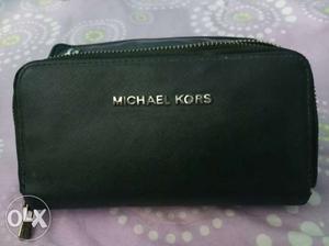 Black Michael Kors Leather Wristlet