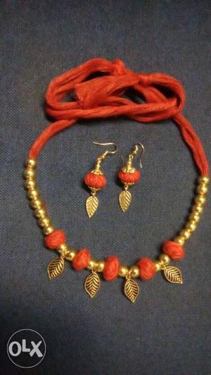 Orange And Black Beaded Necklace