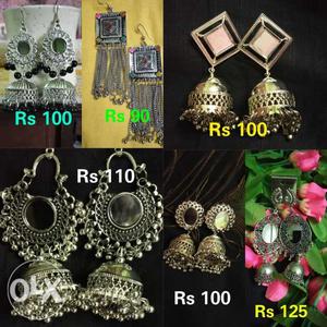 Oxidised earrings at reasonable price For details